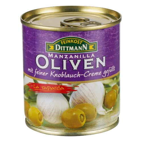 Feinkost Dittmann Manzanilla-Oliven mit feiner Knoblauch-Creme gefüllt 200g
