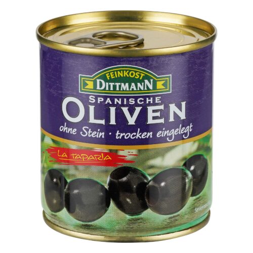 Feinkost Dittmann Spanische Oliven schwarz ohne Stein 85g