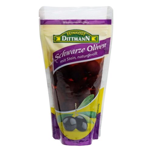 Feinkost Dittmann Schwarze Oliven mit Stein 250g