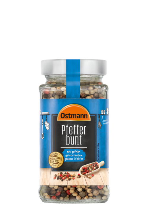 Ostmann Pfeffer bunt mit gefriergetrocknetem grünem Pfeffer 16g
