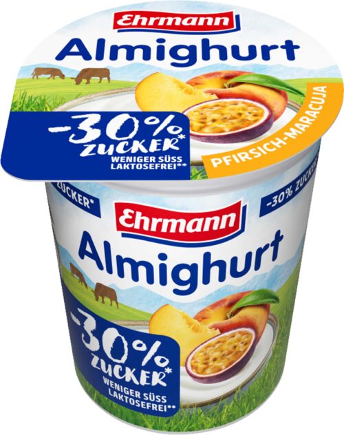 Ehrmann Almighurt -30% Zucker Pfirsich Maracuja 150g
