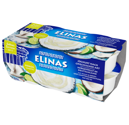 Elinas Joghurt Griechischer Art Kokos Limette 4x150g