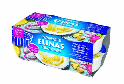 Elinas Joghurt Griechischer Art Ananas Drachenfrucht 4x150g