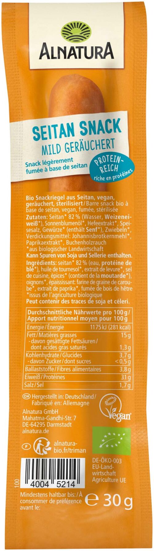 Alnatura Bio Seitan Snack Mild 30g