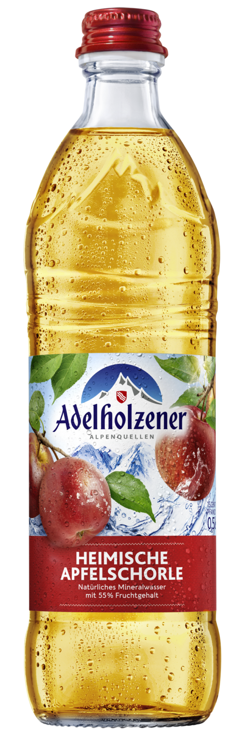 4005906003472 Adelholzener Heimische Apfelschorle Glas 0,5l