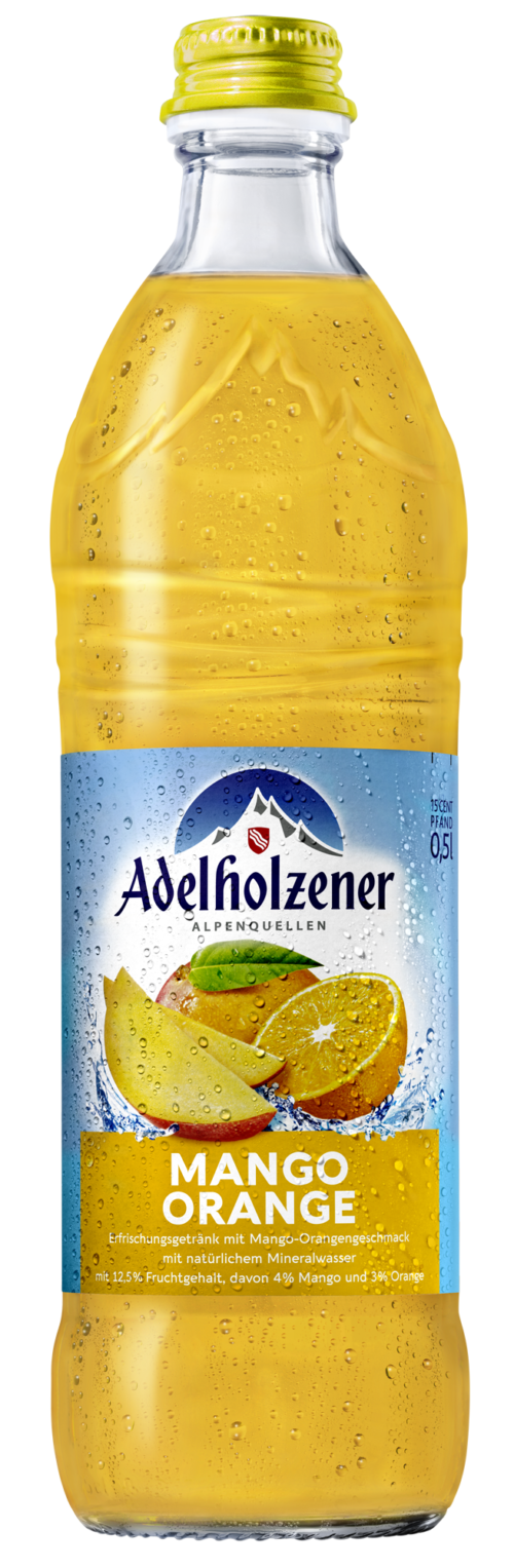 4005906003496 Adelholzener Mango Orange Glas 0,5l