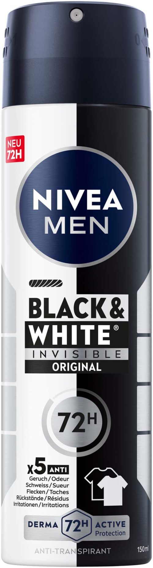 4006000092775 NIVEA MEN Deospray Black & White Invisible Antitranspirant 150ml