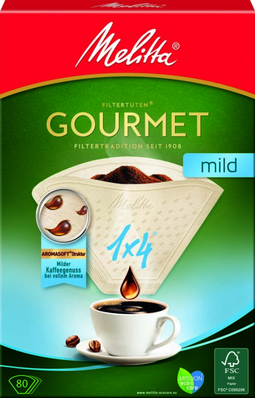 Melitta Filtertüten Gourmet 1x4 mild 80St