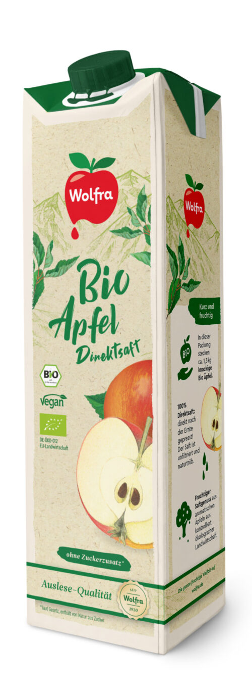 Wolfra Bio Apfelsaft naturtrüb 1l