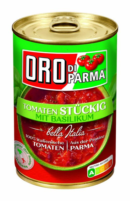 Oro di Parma Tomaten stückig mit Basilikum 400g