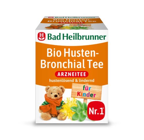 Bad Heilbrunner Bio Husten-Bronchial Tee für Kinder Filterbeutel 8x1,5g