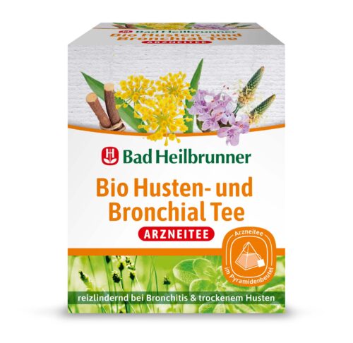 Bad Heilbrunner Bio Husten- und Bronchial Tee Pyramidenbeutel 12x2g