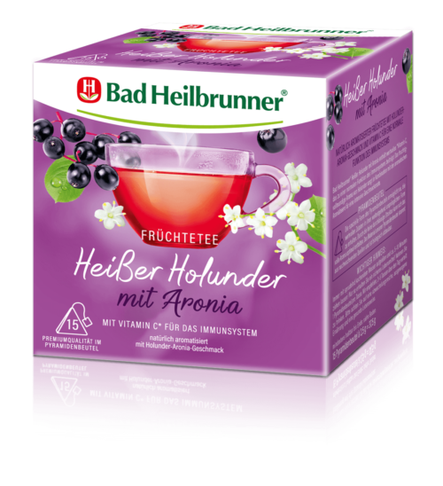 4008137009145 Bad Heilbrunner Heißer Holunder mit Aronia Tee Pyramidenbeutel 15x2,5g