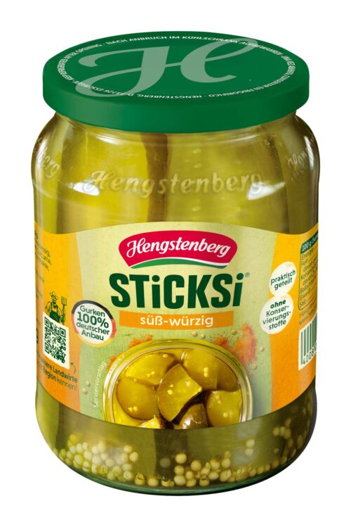 Hengstenberg Sticksi Gurken Viertel süß würzig 670g