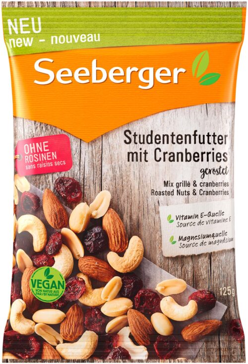 Seeberger Studentenfutter mit Cranberries geröstet 125g