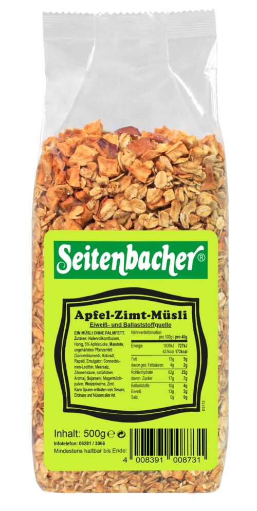 Seitenbacher Apfel-Zimt Müsli 500g