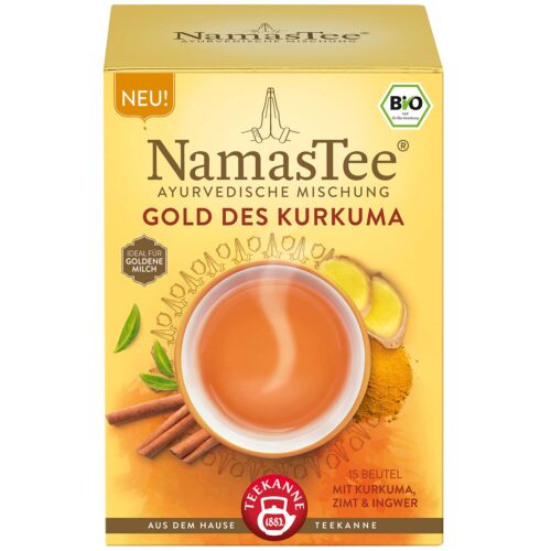 Teekanne Bio Namas Tee Gold des Kurkuma Filterbeutel 15x2g