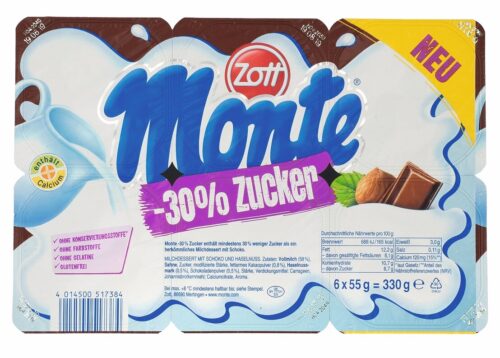 Zott Monte -30% Zucker 6x55g