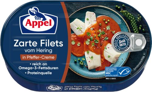 Appel Zarte Heringsfilets in Pfeffer-Creme 200g