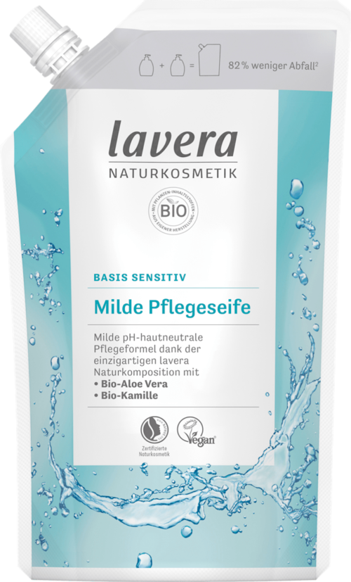 Lavera Flüssigseife Basis sensitiv mit Bio-Aloe Vera & Bio-Kamille Nachfüllpack 500ml
