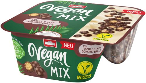 müller Vegan Mix Typ Vanille mit Schoko Balls 125g