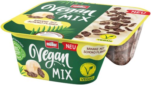 müller Vegan Mix Banane mit Schoko Flakes 125g