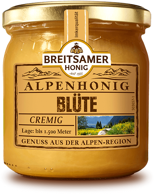 Breitsamer Alpen Honig Blüte cremig 500g