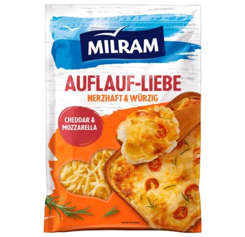 Milram AuflaufLiebe Cheddar & Mozzarella Reibekäse 45% 150g