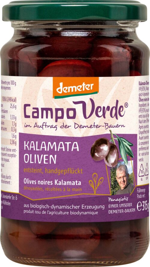 Campo Verde Demeter Kalamata Oliven entsteint 315g
