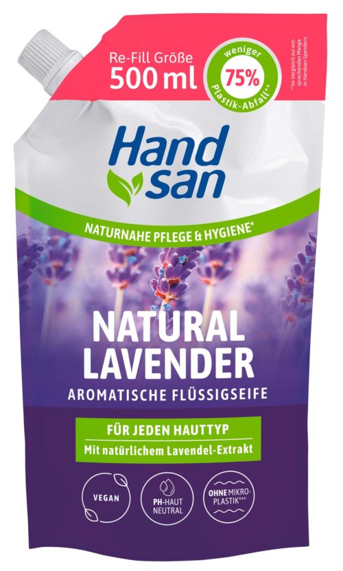 Handsan Flüssigseife Natural Lavender Nachfüllpack 500ml