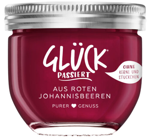 Glück Passiert Fruchtaufstrich rote Johannisbeeren 230g