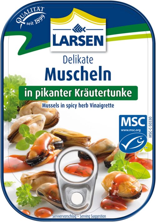 Larsen Muscheln in pikanter Kräutertunke 110g