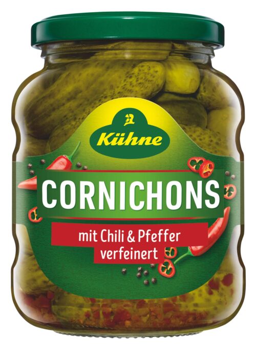 Kühne Cornichons mit Chili & Pfeffer verfeinert 330g