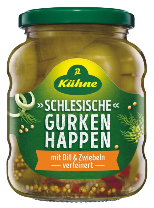 Kühne Schlesische Gurkenhappen mit Dill und Zwiebel verfeiner 330g
