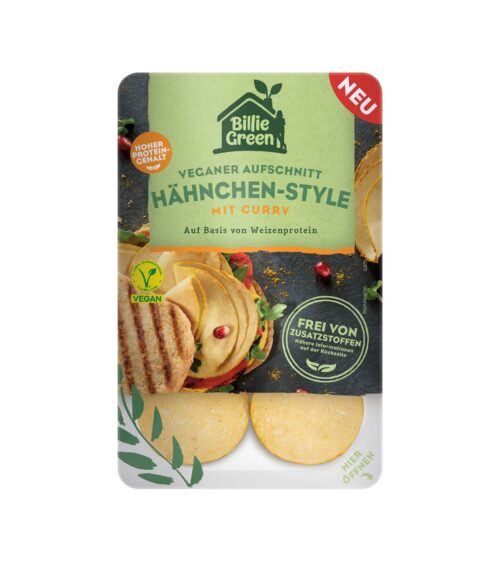 Billie Green Veganer Aufschnitt Hähnchen Style Curry 70g