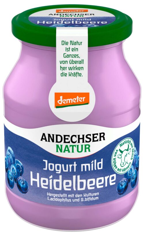 Andechser Natur Bio Demeter Joghurt Heidelbeere 500g MW