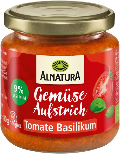 Alnatura Bio Gemüse Aufstrich Tomate Basilikum 100g