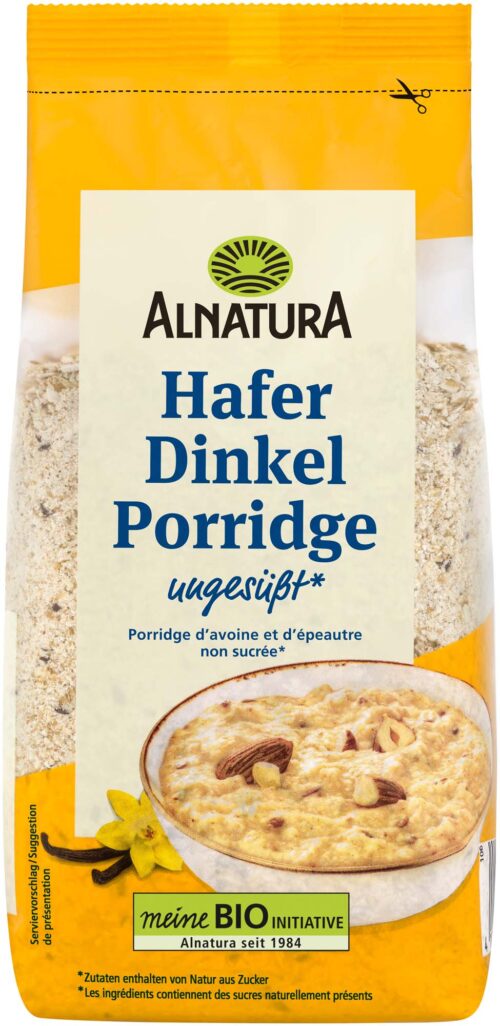Alnatura Bio Hafer Dinkel Porridge ungesüßt 500g