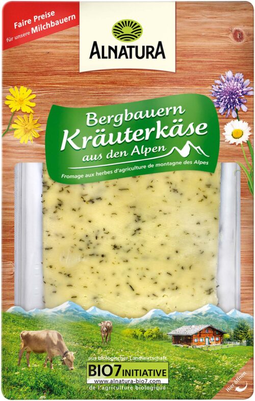 Alnatura Bio Bergbauern-Kräuterkäse in Scheiben 50% 125g