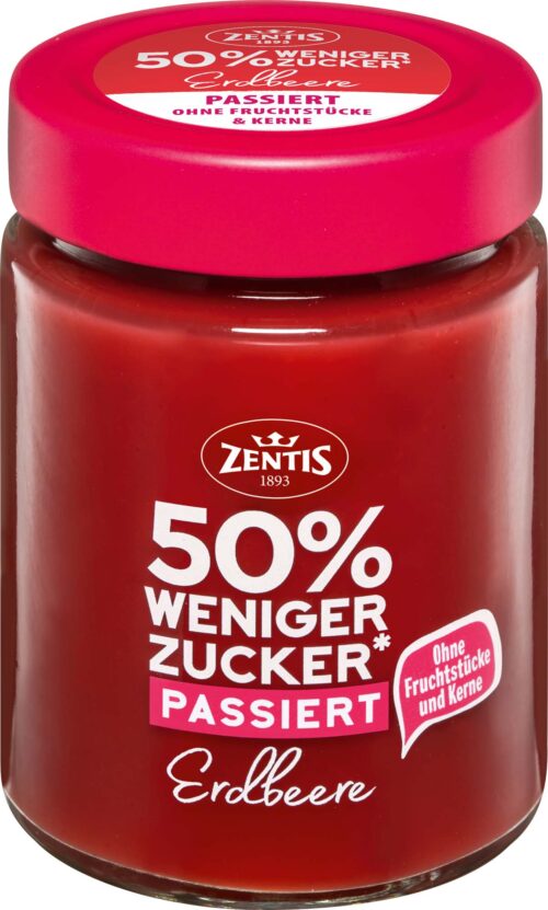 Zentis 50% weniger Zucker Erdbeere 195g