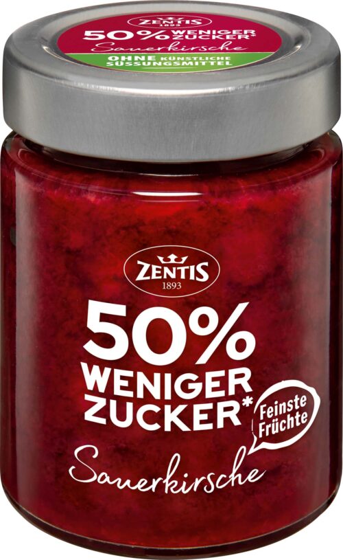 Zentis 50% weniger Zucker Sauerkirsche 195g