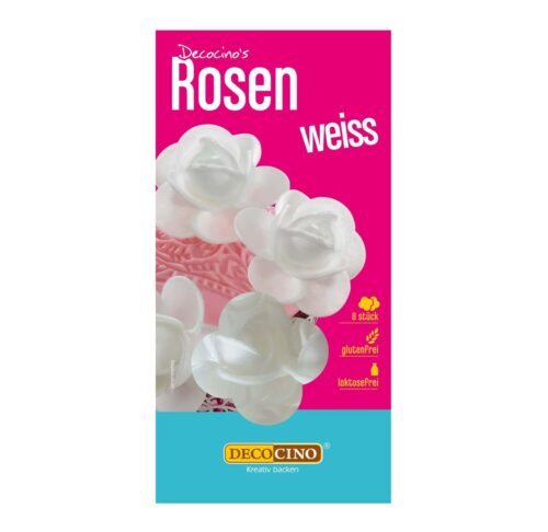 Decocino Oblaten Rosen weiß 8St 7g