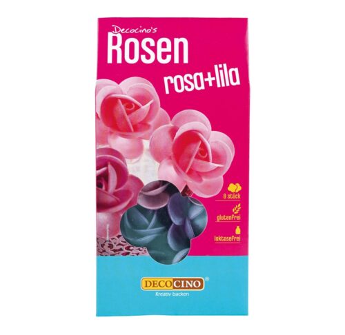 Decocino Oblaten Rosen rosa-lila 7g