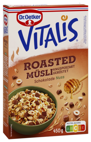 4251753704233 Dr.Oetker Vitalis Roasted Müsli Schoko-Nuss 450g