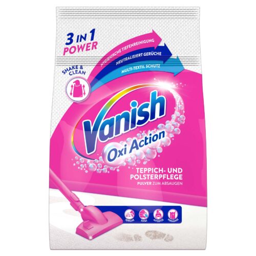 Vanish Teppich- und Polsterpflege Pulver zum Absaugen 820g