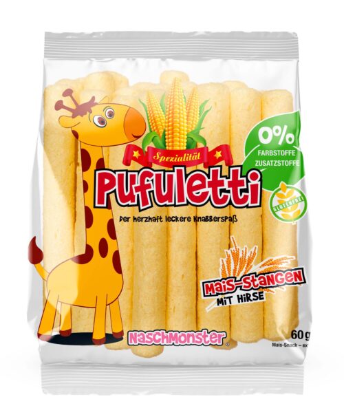 Pufuletti Bio Mais-Stangen mit Hirse 60g