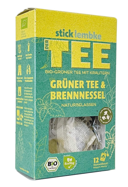 stick & lembke Bio Grüner Tee & Brennnessel Filterbeutel 12x2g