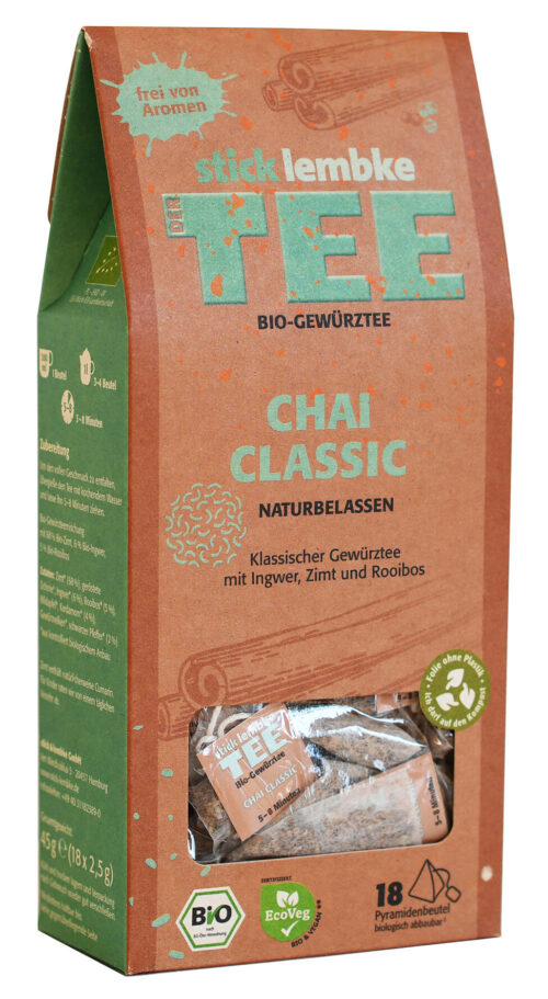 stick & lembke Bio Chai Classic Tee Pyramidenbeutel 18x2,5g