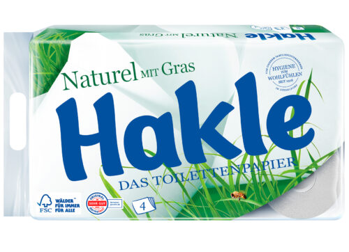 Hakle Naturel mit Gras Toilettenpapier 4lagig 8x130 Blatt