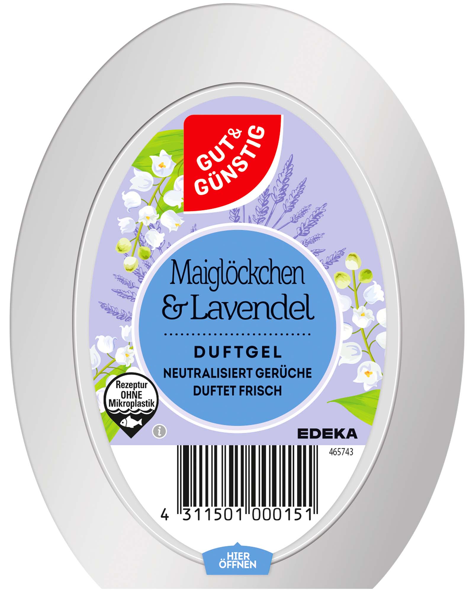 GUT&GÜNSTIG Duftgel Maiglöckchen Lavendel 150g